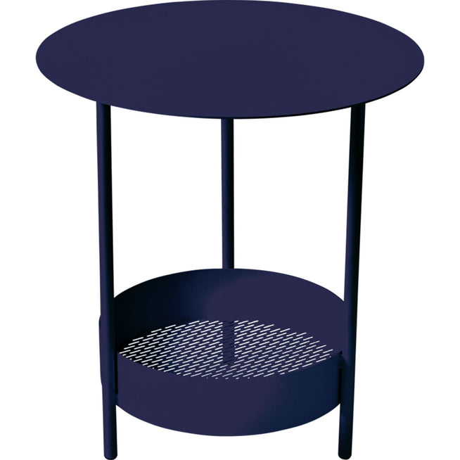 Photo of Salsa Pedestal Table, Deep Blue - Small Table & Side Table Outdoor - Goula / Figuera - Blue - Metal