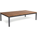 Häringe Lounge Table Small, Black Stainless Steel, Teak Slats - Small Table & Side Table Outdoor - Joacim Wahlström, Carl Jägnefeldt - Wood-coloured - Metal/Wood