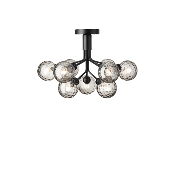 Photo of Apiales 9 Ceiling Lamp Satin Black/optic Smoked