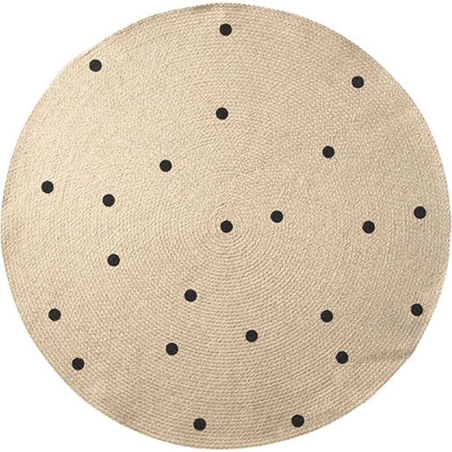 Photo of Jute Carpet - Gulvtæppe - Black Dots