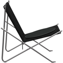 Pk4 Lounge Chair with Leather Cushion Stainless Steel