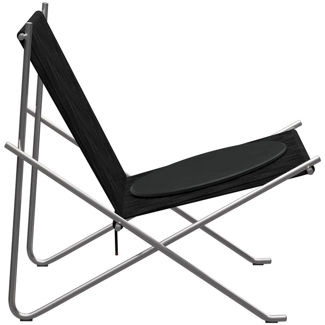 Photo of Pk4 Lounge Chair with Leather Cushion Stainless Steel