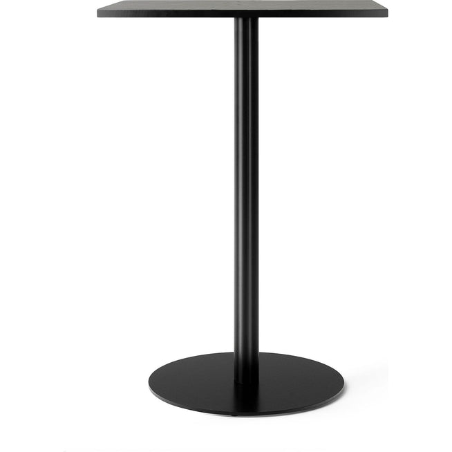 Photo of Harbour Column Counter Table 60x70 Black Painted Oak Veneer With Black Base - Bar Table - Metal/wood