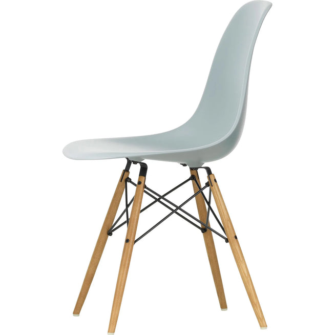 Photo of Eames Plastic Chair Dsw - 24 Light Grey - Ash Honey Tone - Dining Chairs - Metal/wood/plastic