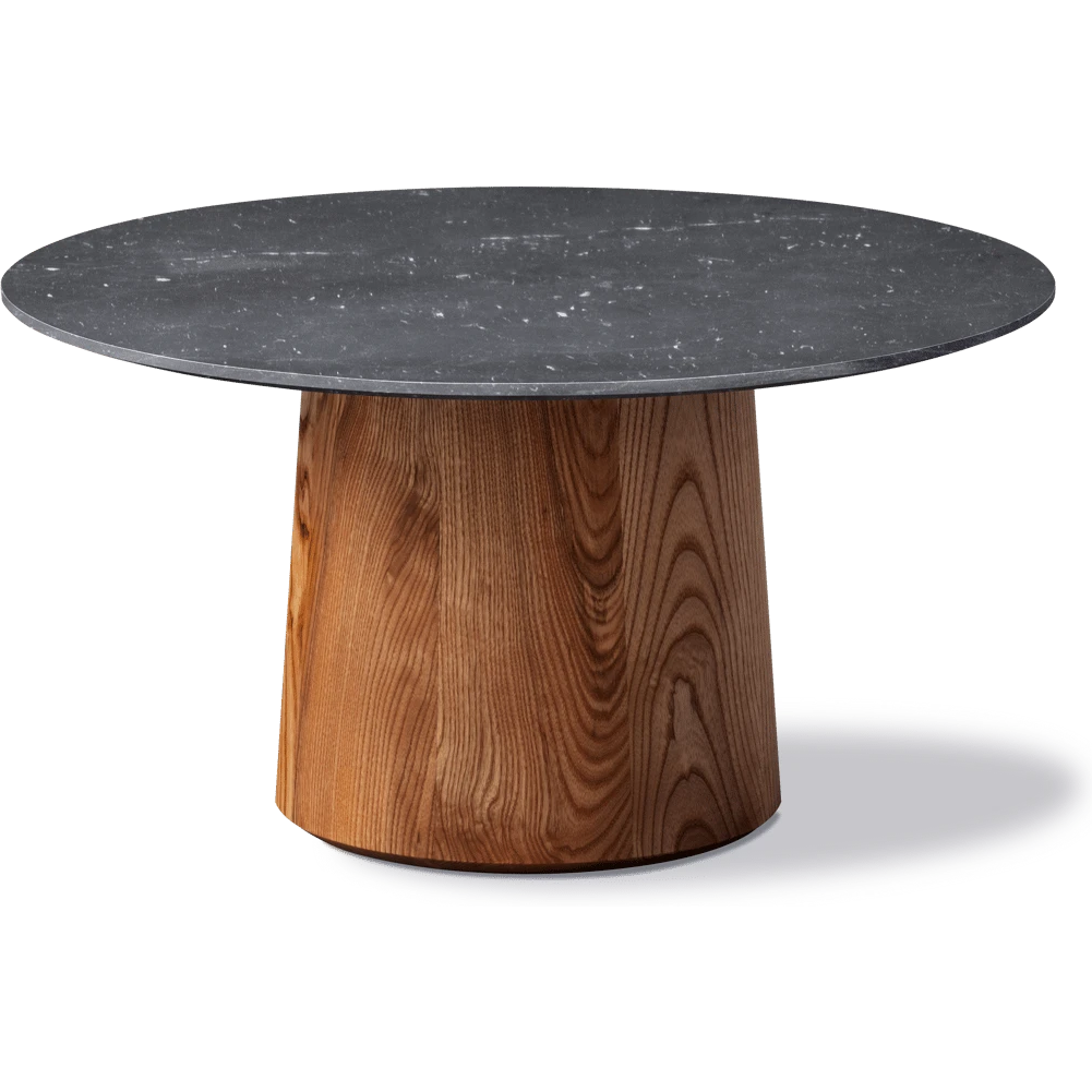 Niveau Soffbord Ø61cm Black Marquina-ash Brown Stained