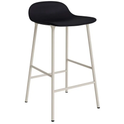 Form Bar Stool 65 Cm Full Upholstery Light Grey Steel