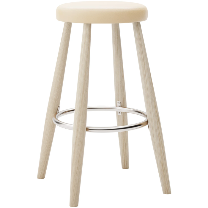 Carl Hansen - Ch58 Low Stool, Soaped Oak, Leather Group C Sif - 90 - Bar stools & Bar stools - Hans J. Wegner - Wood - Leather/metal/wood