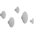 Thumbnail photo of The Dots Coat Hooks Set Of 5, Grey - Krokar - Lars Tornøe - Grå