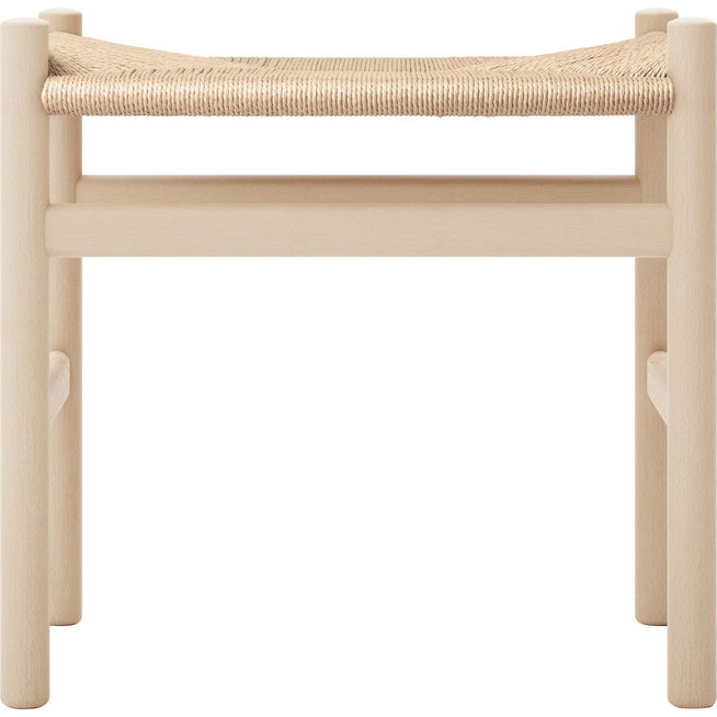 Photo of Carl Hansen - Ch53, beech, soaped, natural braided, 43 cm - footstools - Hans J. Wegner - Wood-coloured - Paper/wood