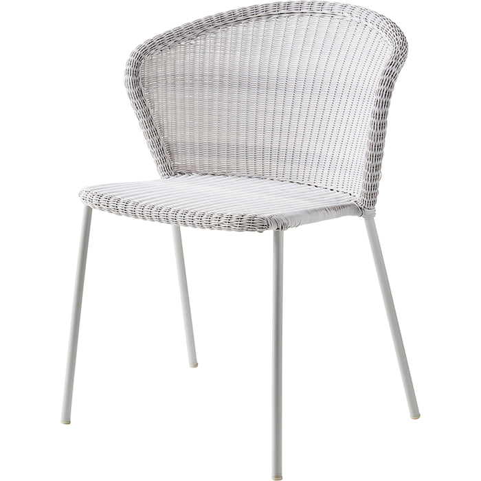Photo of Lean Chair - Dining Chair - Chair - White-Grey - Cane-line Weave - W: 59 x D: 59 x H: 80 x Sh: 46.5 cm