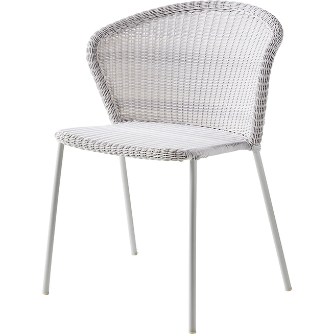 Photo of Lean Chair - Dining Chair - Chair - White-Grey - Cane-line Weave - W: 59 x D: 59 x H: 80 x Sh: 46.5 cm