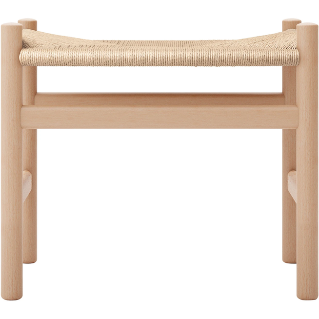 Photo of Carl Hansen - Ch53, beech, oiled, natural braided, 39 cm - footstools - Hans J. Wegner - Wood-coloured - Paper/wood