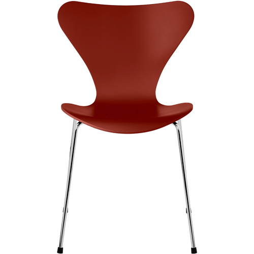 Photo of 3107 Sjuan - Beech veneer Venetian Red - Dining chairs - Arne Jacobsen - Red - Metal/wood