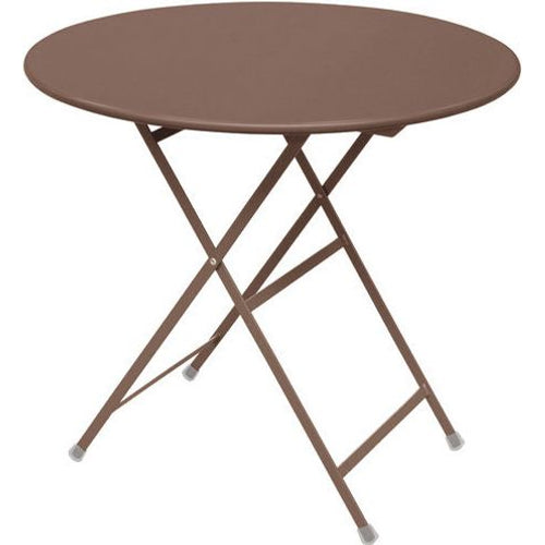 Photo of Arc En Ciel Folding Round Table, Indian Brown - Trädgårdsbord - Brun - Metall