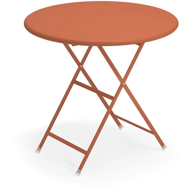 Photo of Arc En Ciel Folding Round Table, Maple Red - Garden Table - Red - Metal