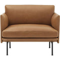 Outline Chair, Silk Leather Cognac - Armchairs - Anderssen & Voll - Brown - Leather/metal/wood/foam