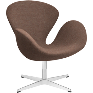 Photo of 3320 Swan Armchair, Beige/orange 1132 Christianshavn Fabric, Swivel Star Base - Swivel Armchairs - Arne Jacobsen - Brown - Metal/Foam/Wool