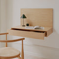 Thumbnail photo of Tana Wall Mounted Desk - Shelf - Black Stained Oak - H57,8 X W84,8 X D47,3 Cm