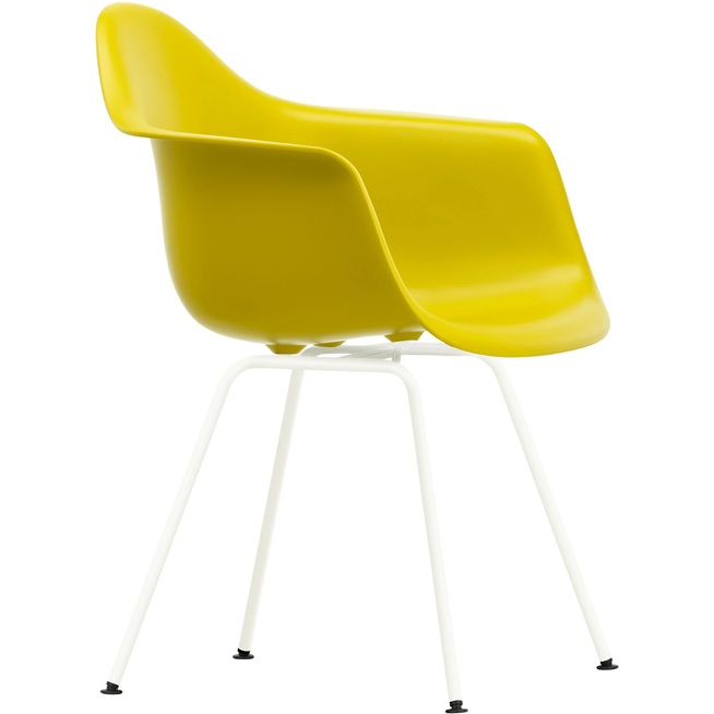 Photo of Eames Plastic Armchair Dax - 34 Mustard - White Base - Matstolar - Charles & Ray Eames - Gul - Metall/plast