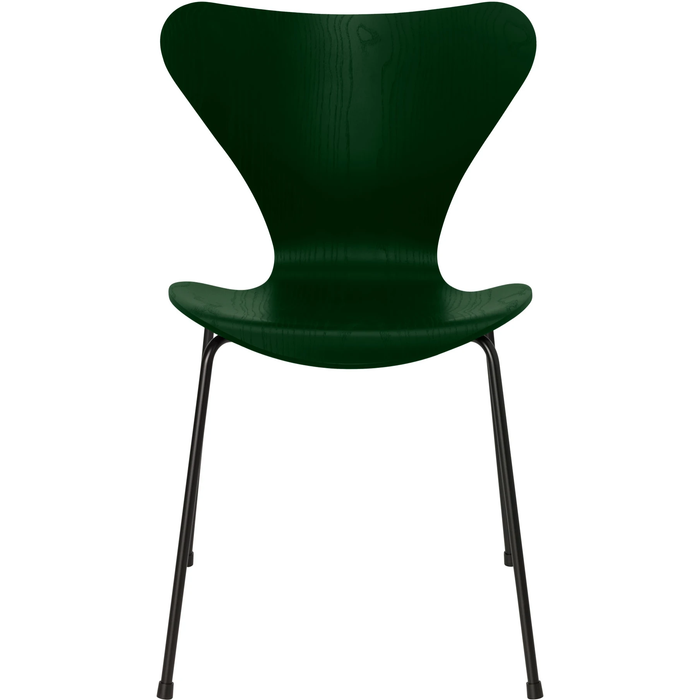 Photo of Sjuan 3107 Evergreen Coloured Ash/black - Dining chairs - Arne Jacobsen - Green - Metal/wood