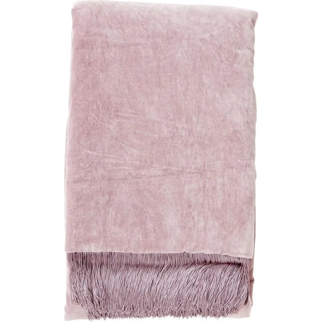 Photo of Velvet Blanket with Fringe - Light Purple