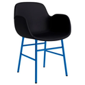 Form Armchair Full Upholstery Steel - Spisebordsstol - Bright Blue Steel /