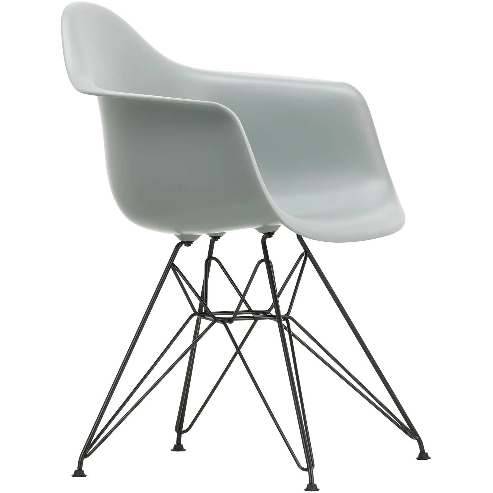 Eames Plastic Armchair Dar - 24 Light Grey - Basic Dark Base - Matstolar - Charles & Ray Eames - Grå - Metall/plast