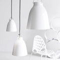 Thumbnail photo of Caravaggio 1 Pendant White Smooth-grey Textile Cord