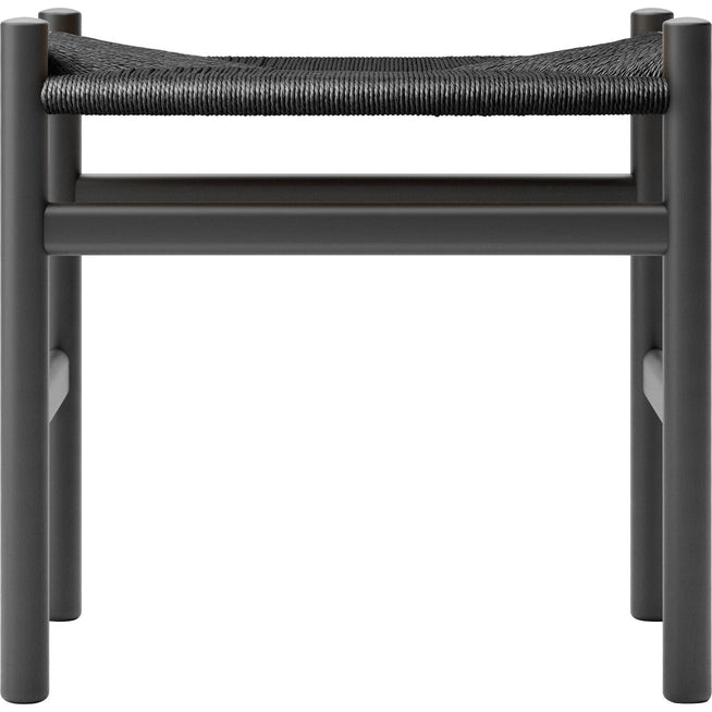 Photo of Carl Hansen - Ch53, Beech, Black, Black braided, 43 cm - Footstools - Hans J. Wegner - Black - Paper/wood