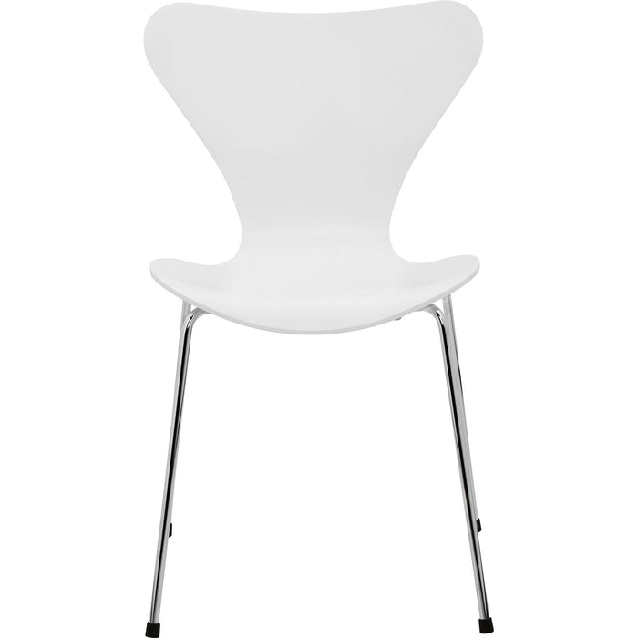 Photo of 3107 Sjuan, lacquered beech veneer, white - Dining chairs - Arne Jacobsen - White - Metal/wood