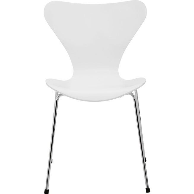 Photo of 3107 Sjuan, lacquered beech veneer, white - Dining chairs - Arne Jacobsen - White - Metal/wood