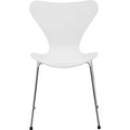 Thumbnail photo of 3107 Sjuan, lacquered beech veneer, white - Dining chairs - Arne Jacobsen - White - Metal/wood