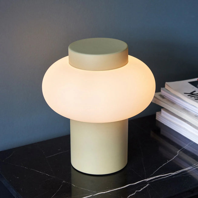 Photo of Plate lamp Metal/Glass - Yellow/Opal