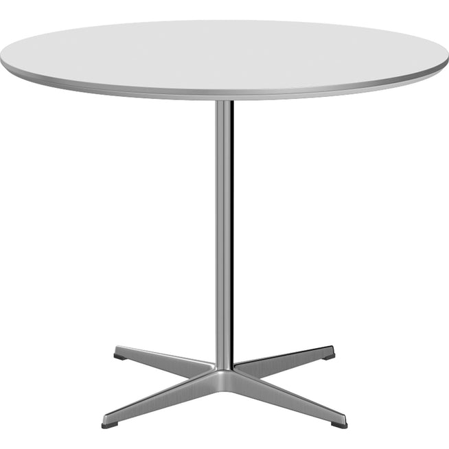 Photo of A623 Circular, Ø90 cm, Laminate White, 4-Branch Star Base - Dining Table - Arne Jacobsen,piet Hein - White - Laminate/Metal