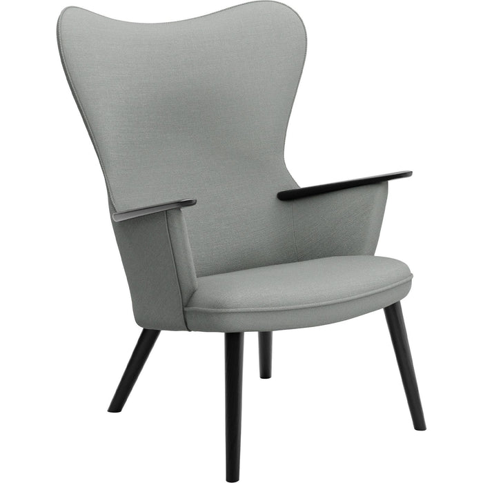 Photo of Carl Hansen - Ch78 Armchair, Black Oak, Fabric Group 3 Fiord 0151 - Armchairs - Hans J. Wegner - Wood/Textile/Foam