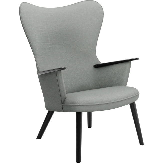 Photo of Carl Hansen - Ch78 Armchair, Black Oak, Fabric Group 3 Fiord 0151 - Armchairs - Hans J. Wegner - Wood/Textile/Foam