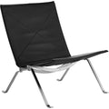 Thumbnail photo of Pk22, Leather, Aura Black - Armchairs - Poul Kjærholm - Black - Leather/metal