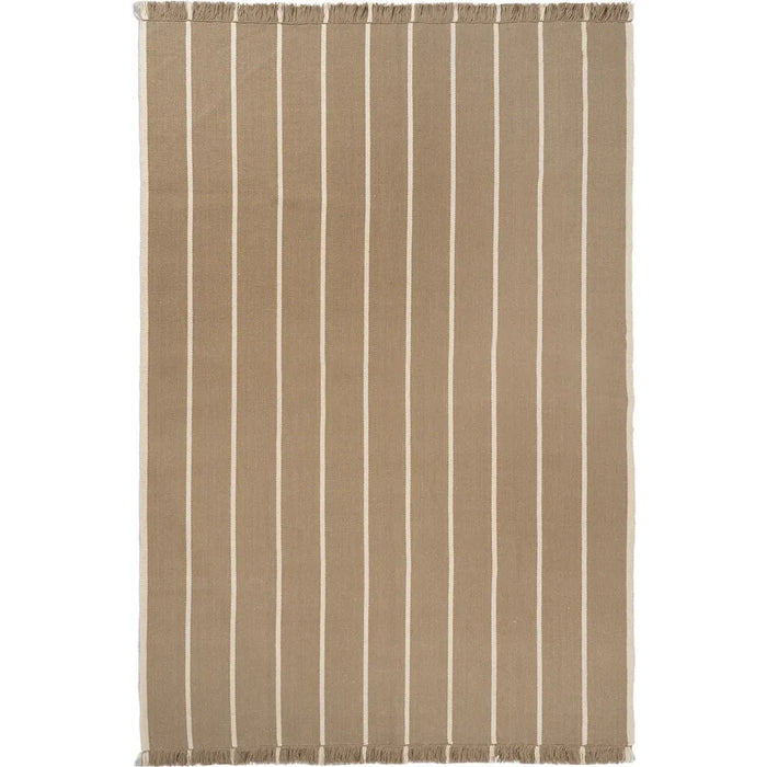 Photo of Calm Kelim Tæppe - Gulvtæppe - 200 X 300 - Dark Sand/off-white - W300 X D1 X H200 Cm