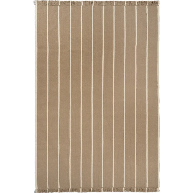 Photo of Calm Kelim Tæppe - Gulvtæppe - 200 X 300 - Dark Sand/off-white - W300 X D1 X H200 Cm