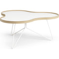 Thumbnail photo of Flower Table 84x90 Cm White, 39cm, Oak Edge, White Base