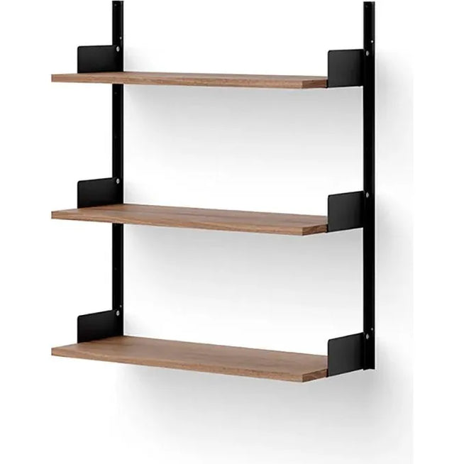 Photo of Wall Shelf - 90 - Walnut / Black - H90 X W83.5 X D30.5 Cm
