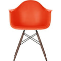 Eames Plastic Armchair Daw - 03 Poppy Red - Dark Maple - Matstolar - Charles & Ray Eames - Röd - Metall/trä/plast