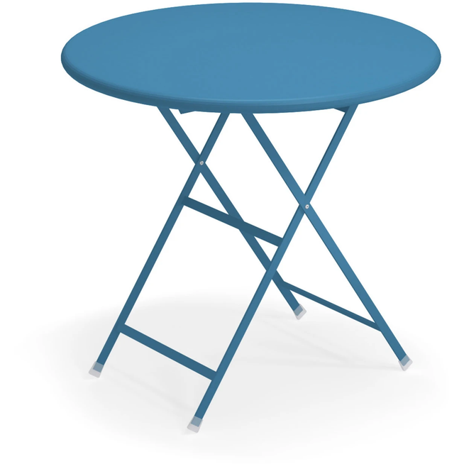 Photo of Arc En Ciel Folding Round Table, Blue - Garden Table - Blue - Metal