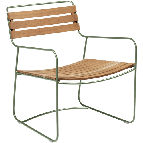 Photo of Surprising Teak Low Armchair Cactus - Outdoor armchairs - Harald Guggenbichler - Metal/wood