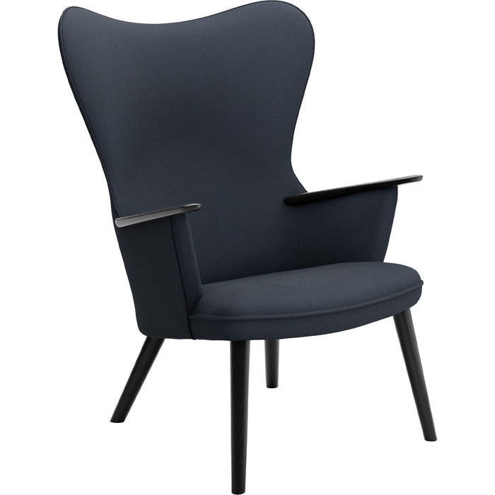 Photo of Carl Hansen - Ch78 Armchair, Black Oak, Fabric Group 3 Fiord 0782 - Armchairs - Hans J. Wegner - Wood/textile/foam