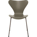 3107 Seven, coloured box, Venetian Red, Underframe Brown Bronze - Dining chairs - Arne Jacobsen - Red - Metal/wood