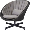 Thumbnail photo of Peacock Swivel Armchair Dark Grey, Aluminium Legs