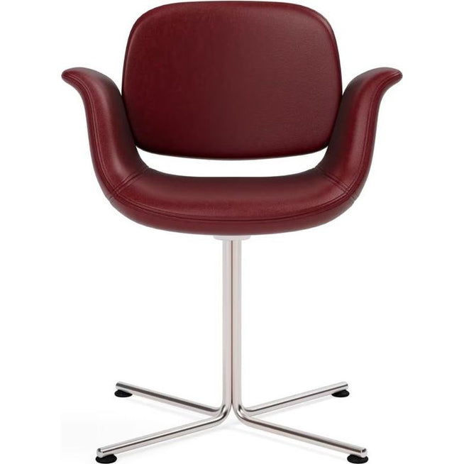 Photo of Flamingo Chair 3381 By Foersom & Hiort-lorenzen - Spisebordsstol - Max 93 Indian Red / Stainless Steel - W68 X D63 X H80 X Sh45 Cm