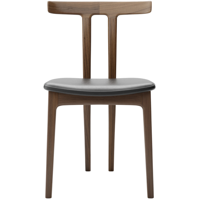 Photo of Carl Hansen - Ow58, T-chair, Lacquered Walnut, Leather Cat