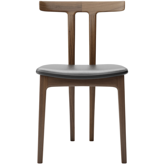 Photo of Carl Hansen - Ow58, T-chair, Lacquered Walnut, Leather Cat
